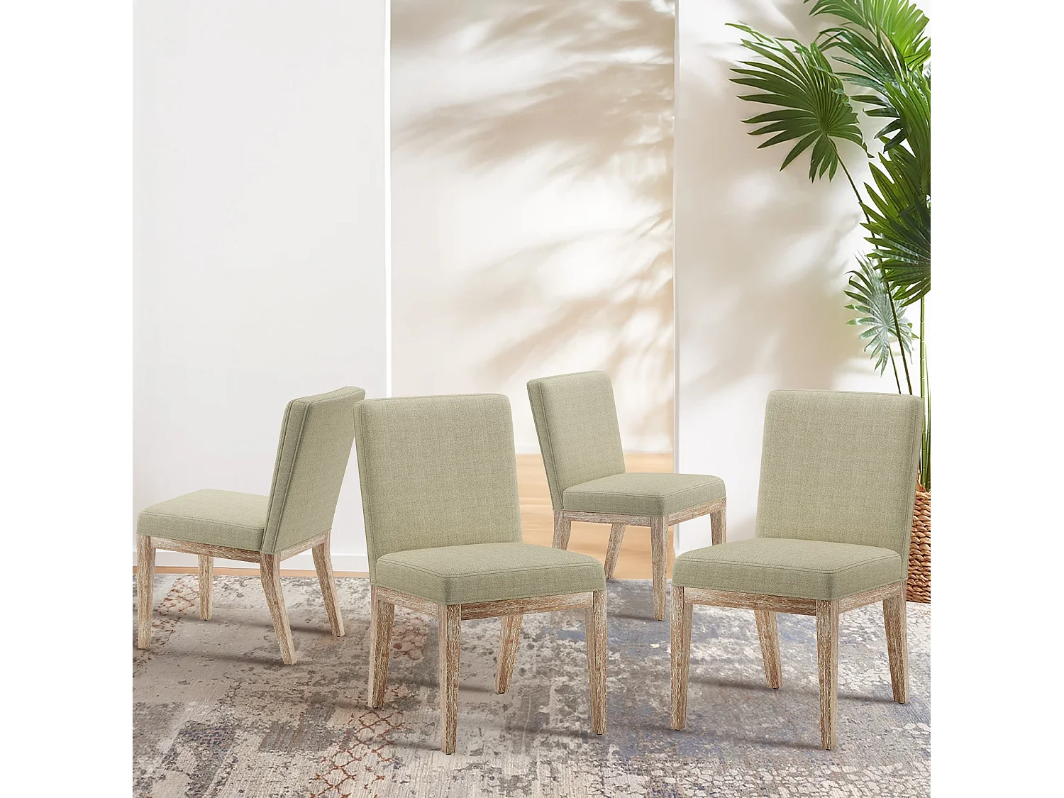 Lot de 2 chaises de salle à manger modernes en tissu style campagne - Taupe