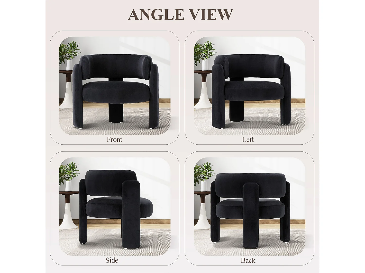 Fauteuil-Canapé design minimaliste — Sublimez votre intérieur moderne et tendance-noir