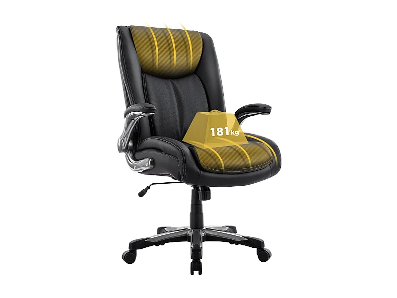 Chaise de bureau – Chaise de bureau ergonomique Robuste, charge maximale 181 kg - Noir