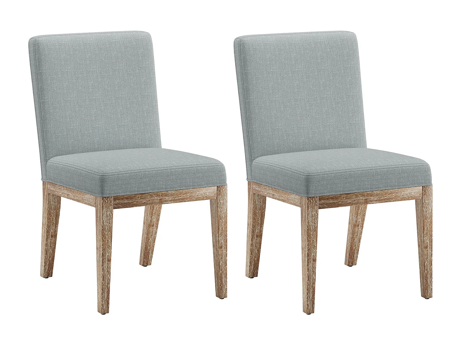 Lot de 2 chaises de salle à manger modernes en tissu style campagne - Gris