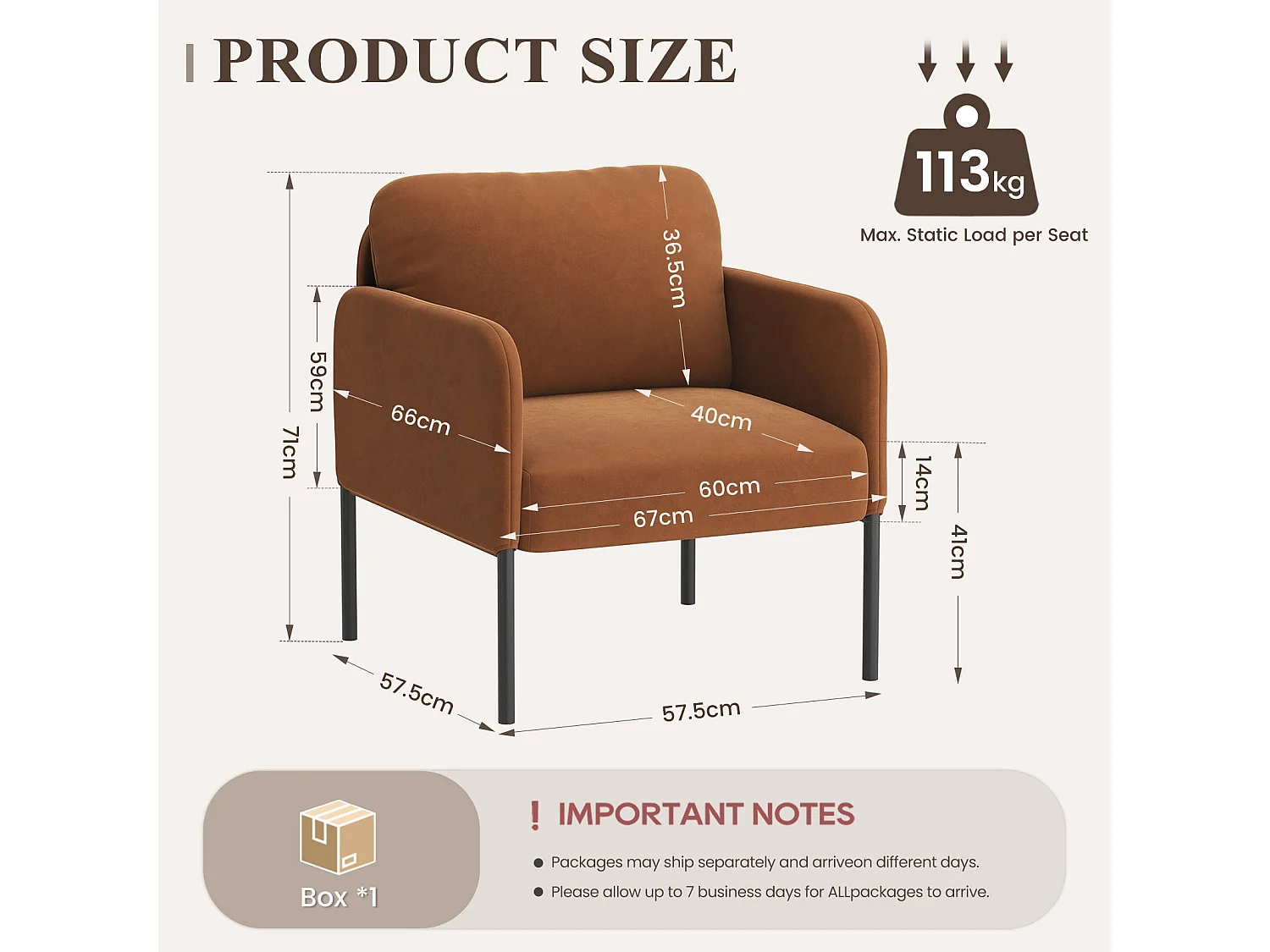 Un fauteuil au confort naturel, pensé pour le quotidien - Fauteuil avec dossier enveloppant et pieds en métal fin, Orange