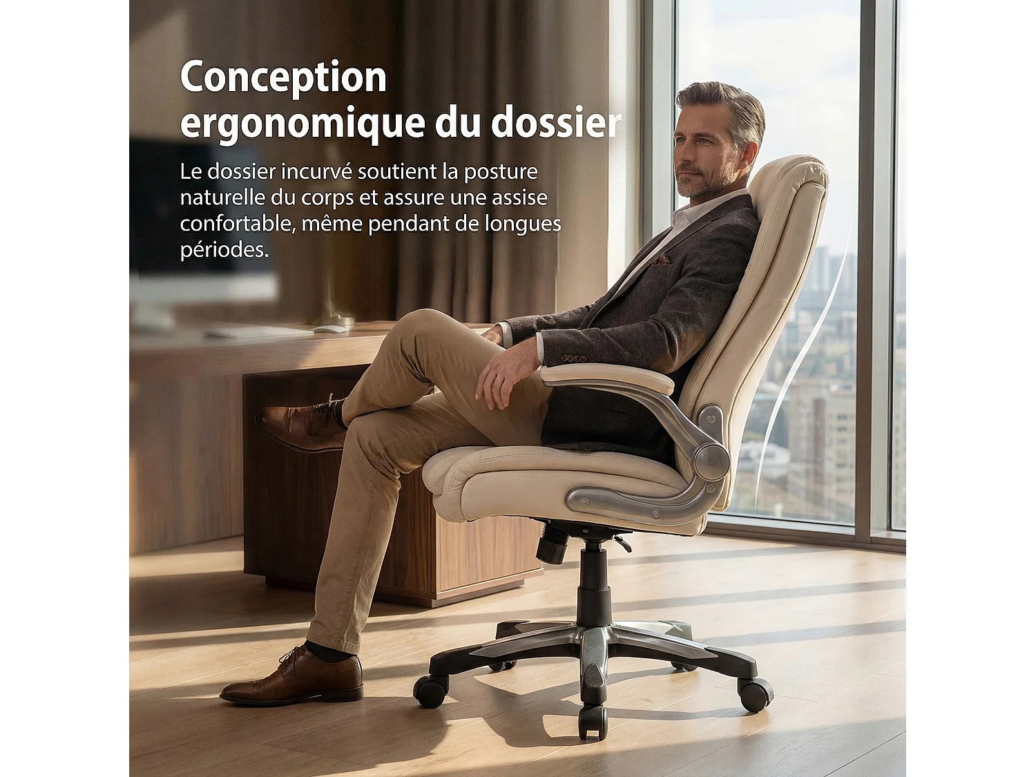 Wytrzymałe ergonomiczne krzesło biurowe, maksymalne obciążenie 181 kg – Czarny