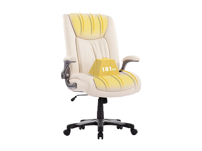 Chaise de bureau – Chaise de bureau ergonomique Robuste, charge maximale 181 kg - Beige