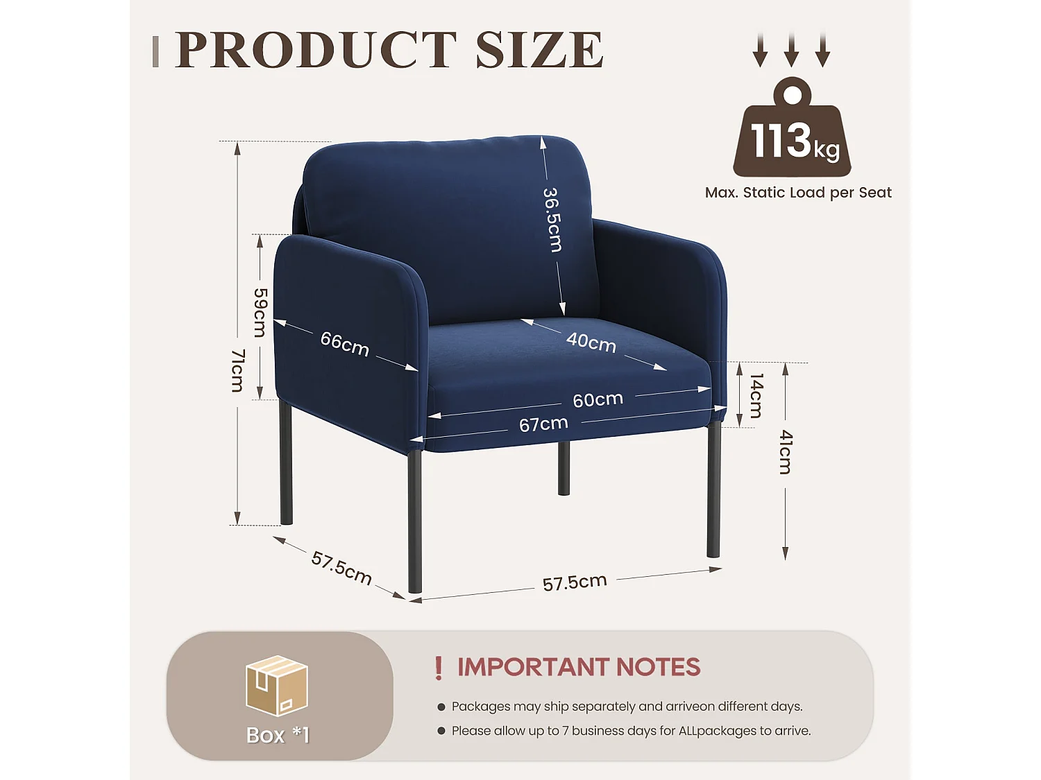 Un fauteuil au confort naturel, pensé pour le quotidien - Fauteuil avec dossier enveloppant et pieds en métal fin, Bleu