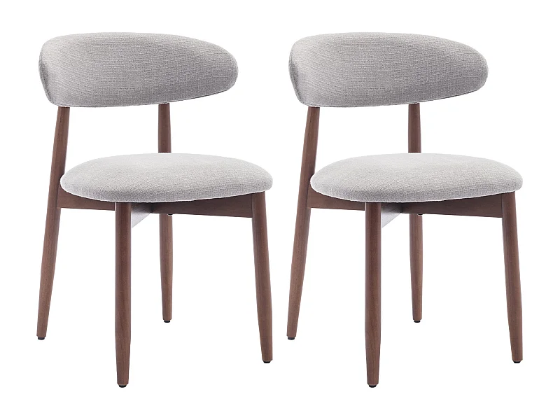 Lot de 2 Chaises, robustes et élégantes, style nordique minimaliste, idéales pour salle à manger et cuisine - Gris