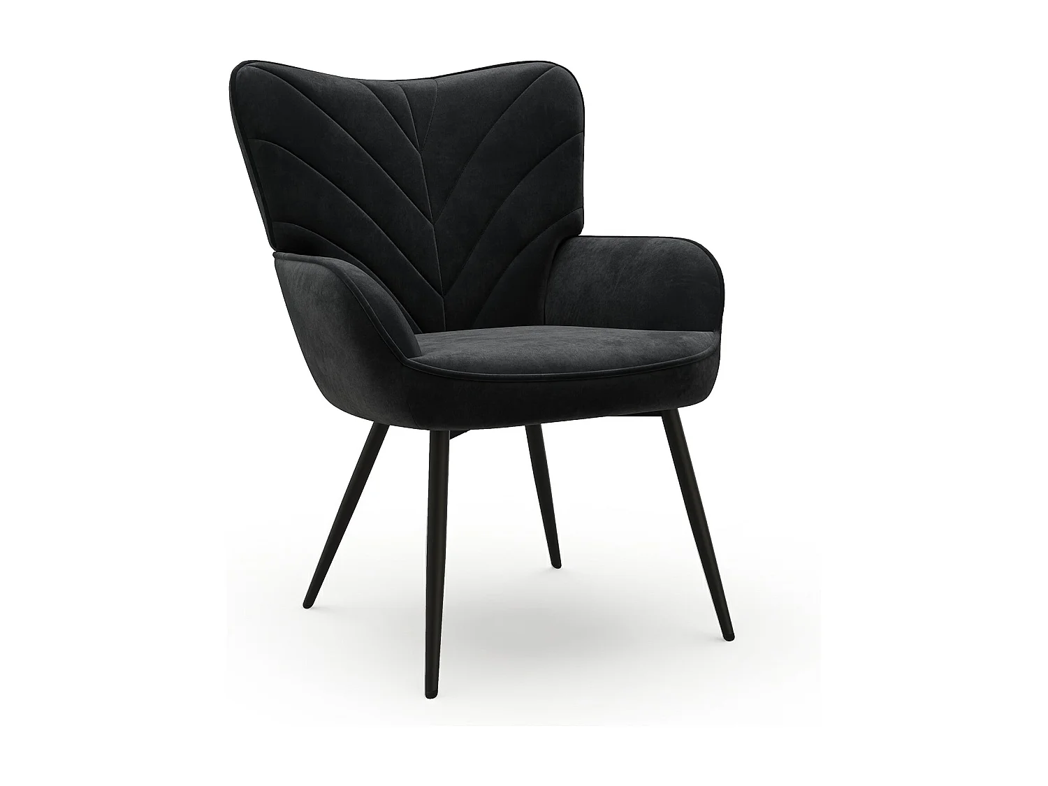 Chaise Moderne à Motif Feuille - Design Simple et Naturel - Chaise polyvalente salon et bureau, noir