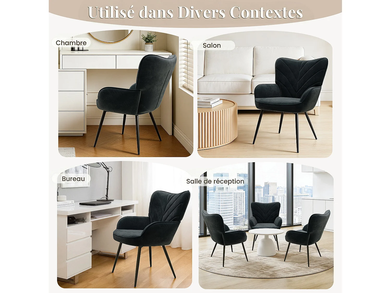 Luxe Fluwelen Fauteuil – Zachte, Ademend, Comfortabel en Veerkrachtig – Zwart