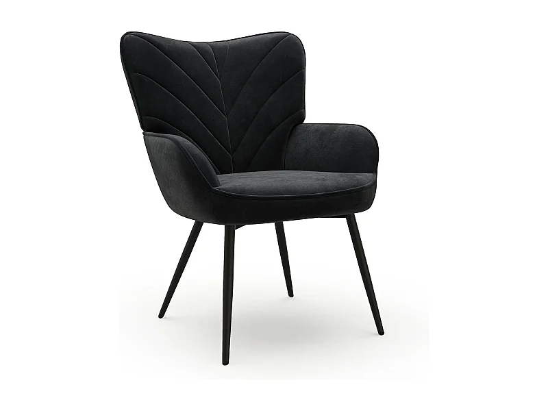 Chaise Moderne à Motif Feuille - Design Simple et Naturel - Chaise polyvalente salon et bureau, noir