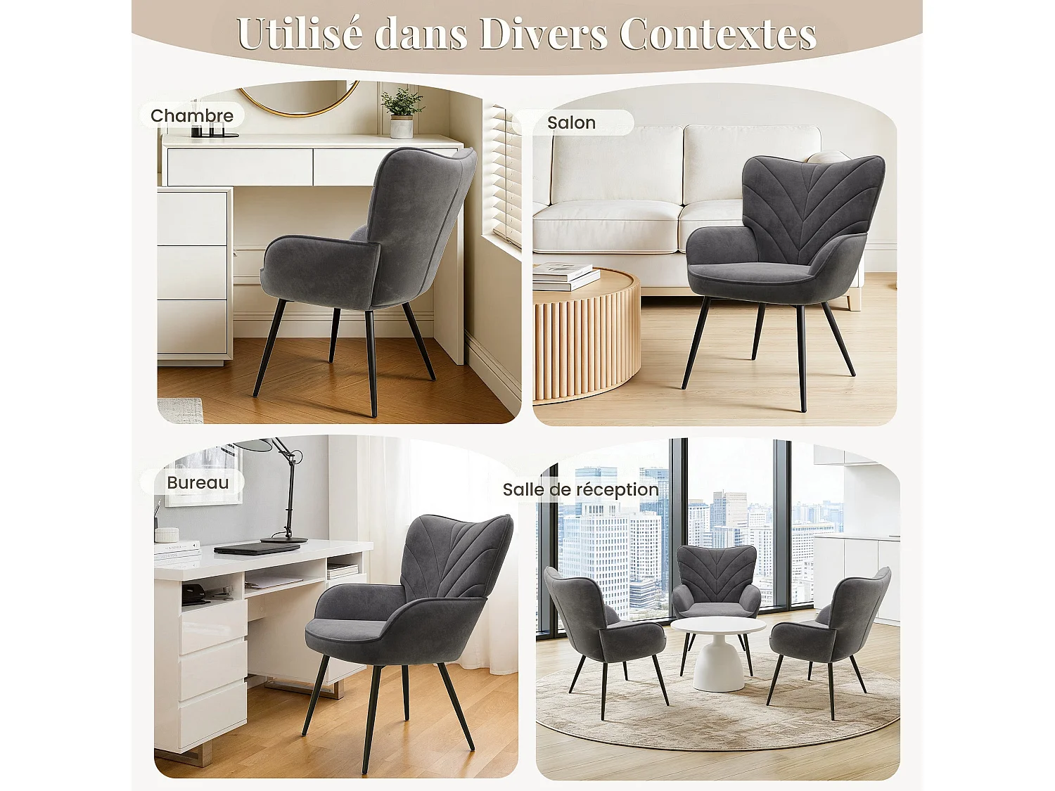 Luxe Fluwelen Fauteuil – Zachte, Ademend, Comfortabel en Veerkrachtig – Grijs