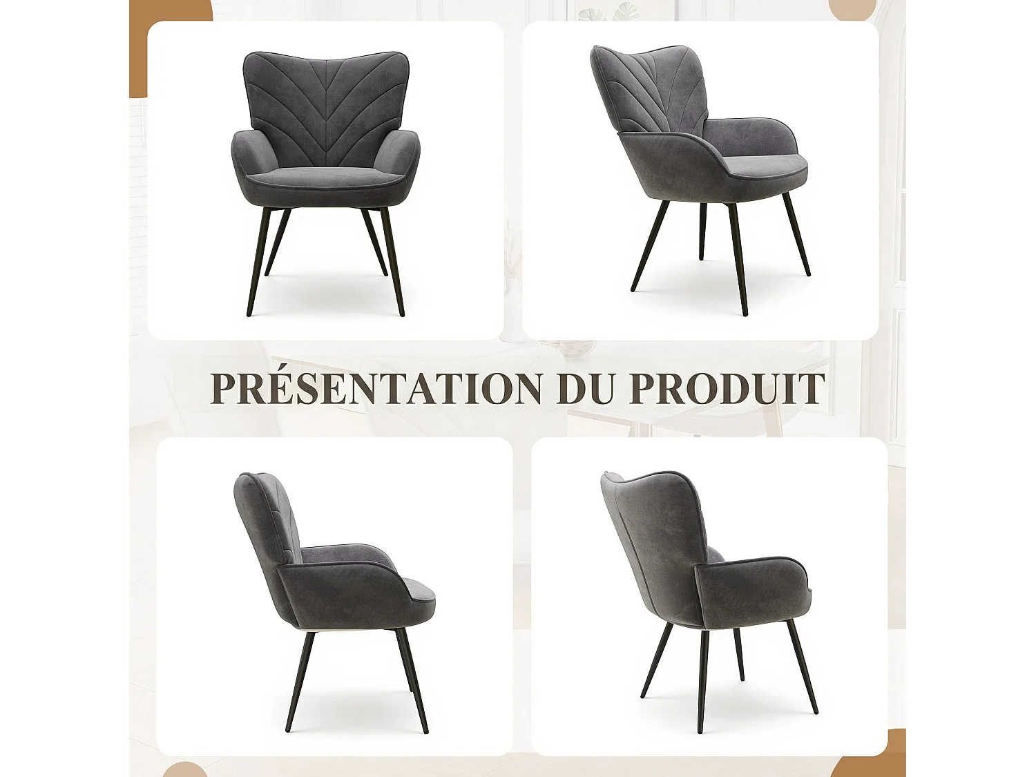 Luxe Fluwelen Fauteuil – Zachte, Ademend, Comfortabel en Veerkrachtig – Grijs