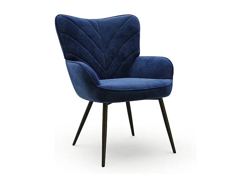 Chaise Moderne à Motif Feuille - Design Simple et Naturel - Chaise polyvalente salon et bureau, bleu