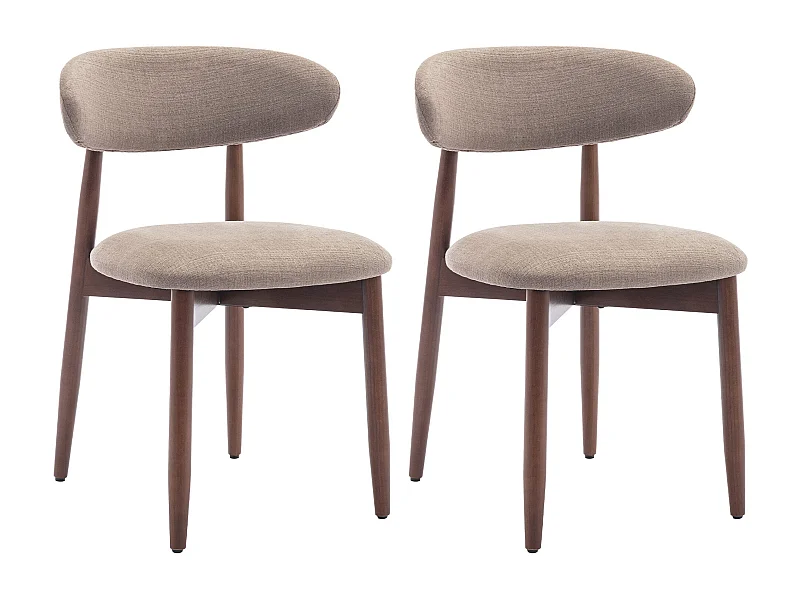 Lot de 2 Chaises, robustes et élégantes, style nordique minimaliste, idéales pour salle à manger et cuisine - Camel
