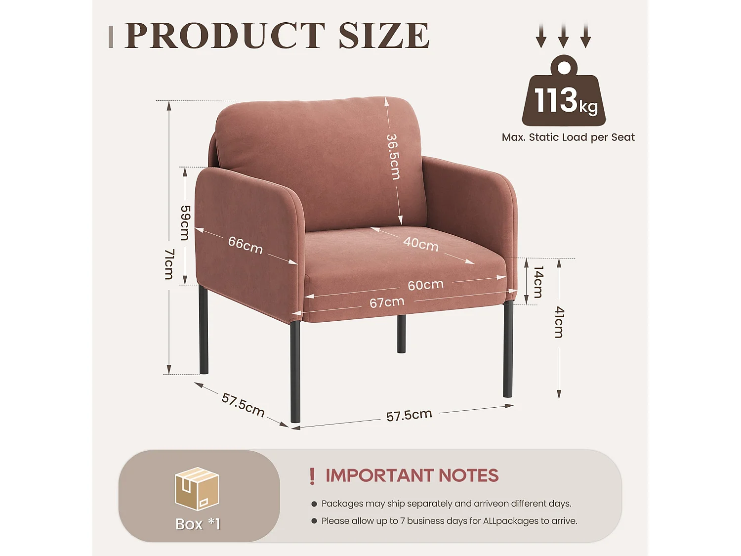 Un fauteuil au confort naturel, pensé pour le quotidien - Fauteuil avec dossier enveloppant et pieds en métal fin, Rose