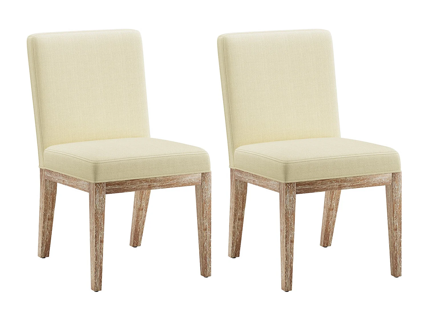 Lot de 2 chaises de salle à manger modernes en tissu style campagne - Beige