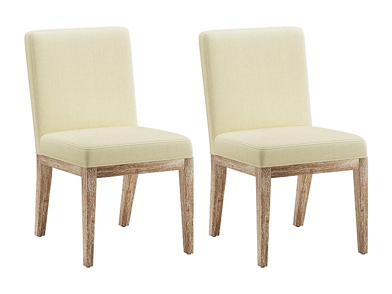 Lot de 2 Chaises – Design Rétro Élégant, Dossier Haut, Structure en Bois Robuste, Confort Classique pour Cuisine - beige
