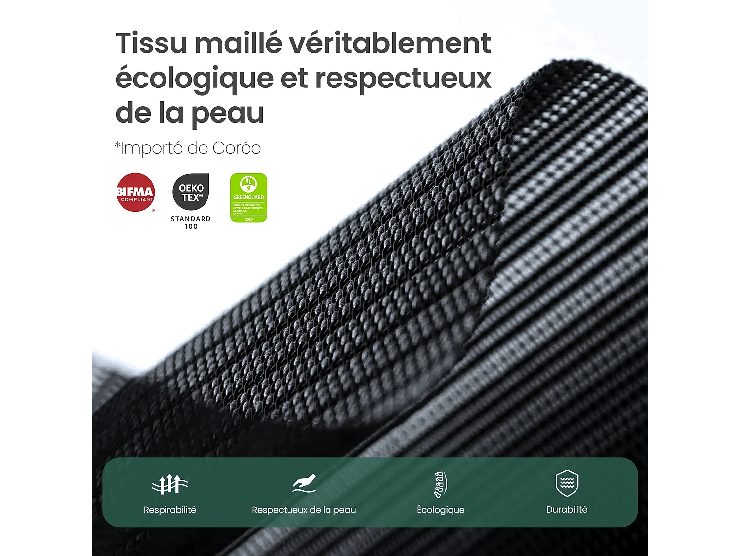 Ergonomische bureaustoel grijs SMARTUE, 4D armleuningen, voor-achter verstelbare zitting, nylon poten