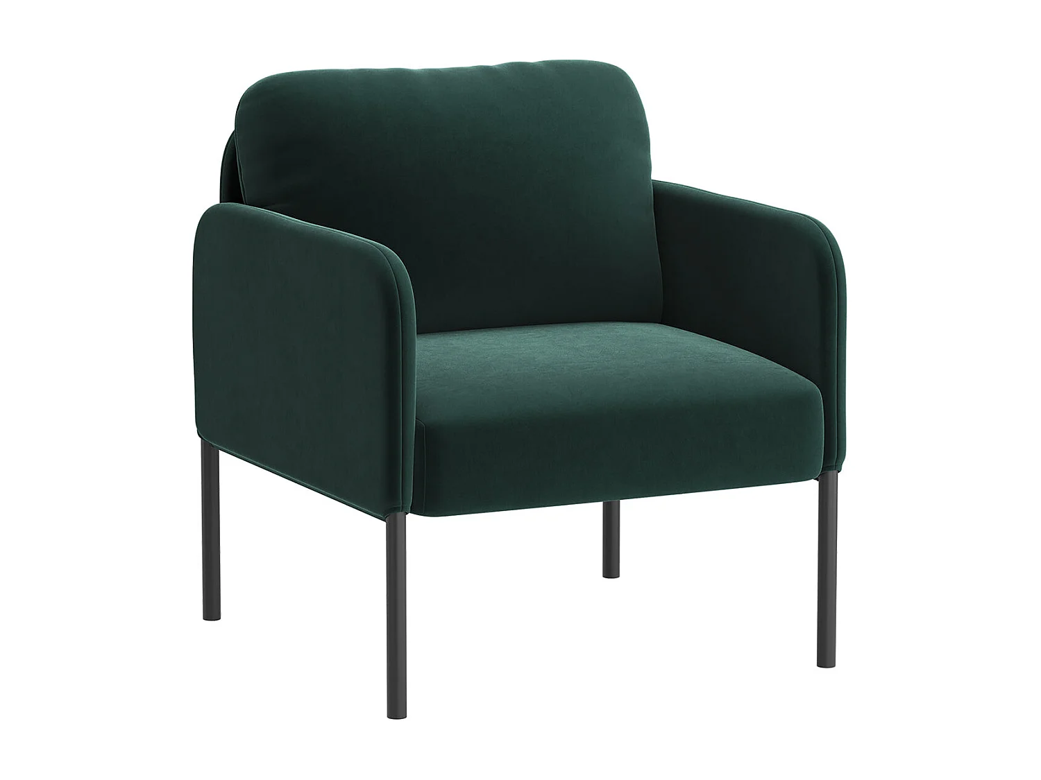 Un fauteuil au confort naturel, pensé pour le quotidien - Fauteuil avec dossier enveloppant et pieds en métal fin,Vert