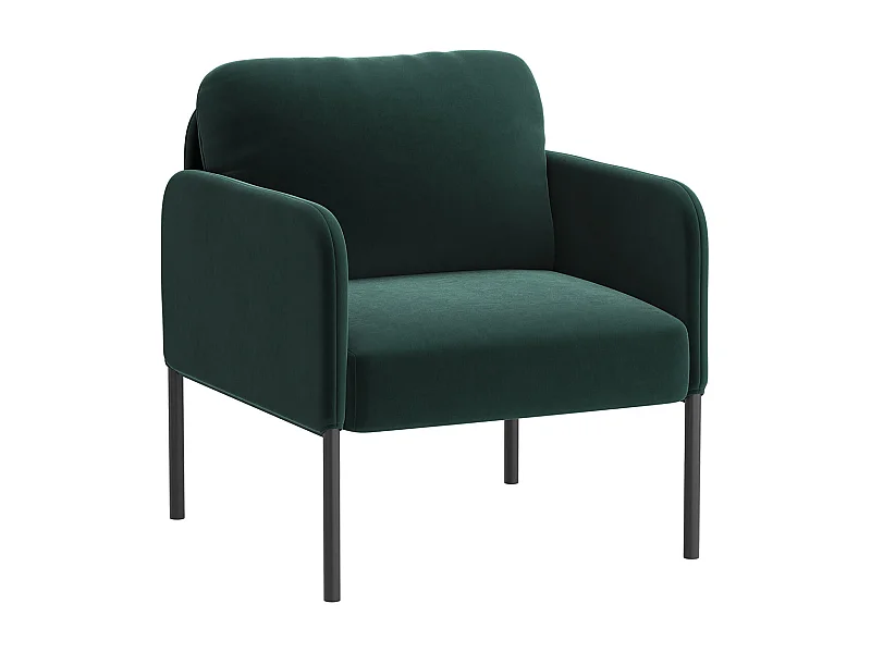 Un fauteuil au confort naturel, pensé pour le quotidien - Fauteuil avec dossier enveloppant et pieds en métal fin,Vert