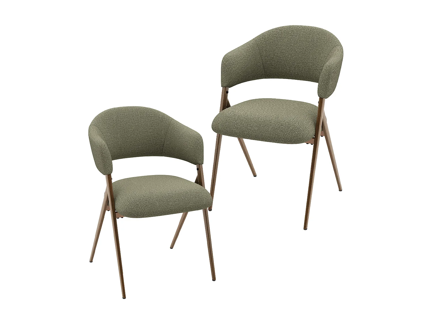 2er-Set Esszimmerstühle – Ergonomisches und komfortables Design, Vintage-Stil, Stoff Grün