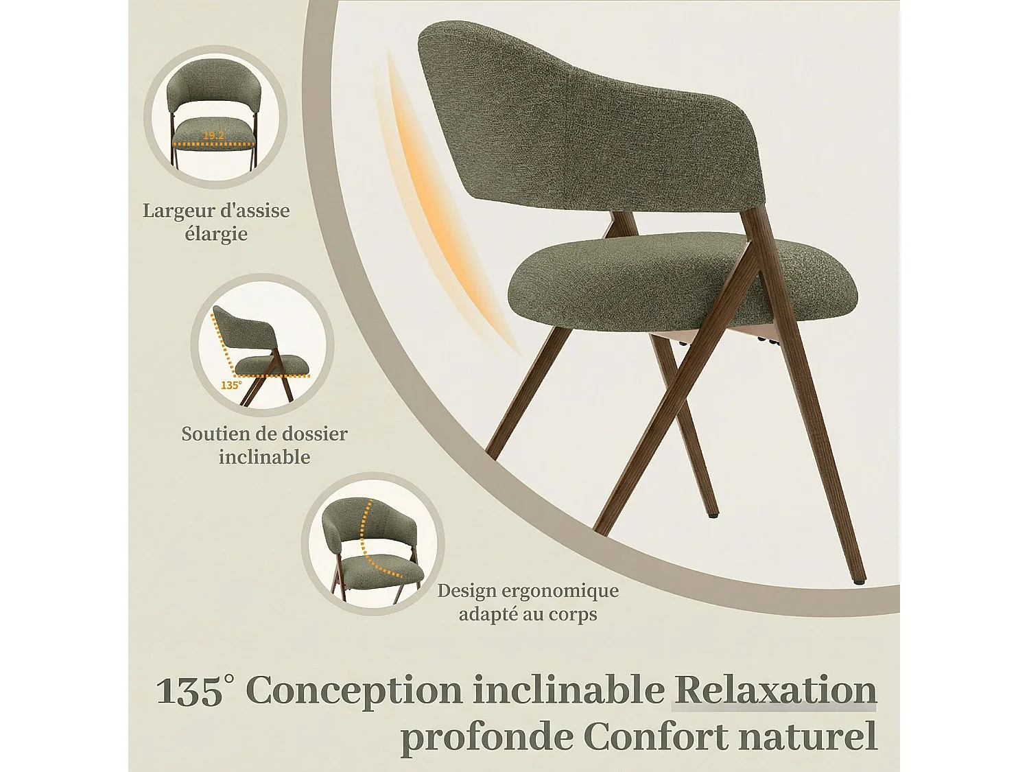 2er-Set Esszimmerstühle – Ergonomisches und komfortables Design, Vintage-Stil, Stoff Grün