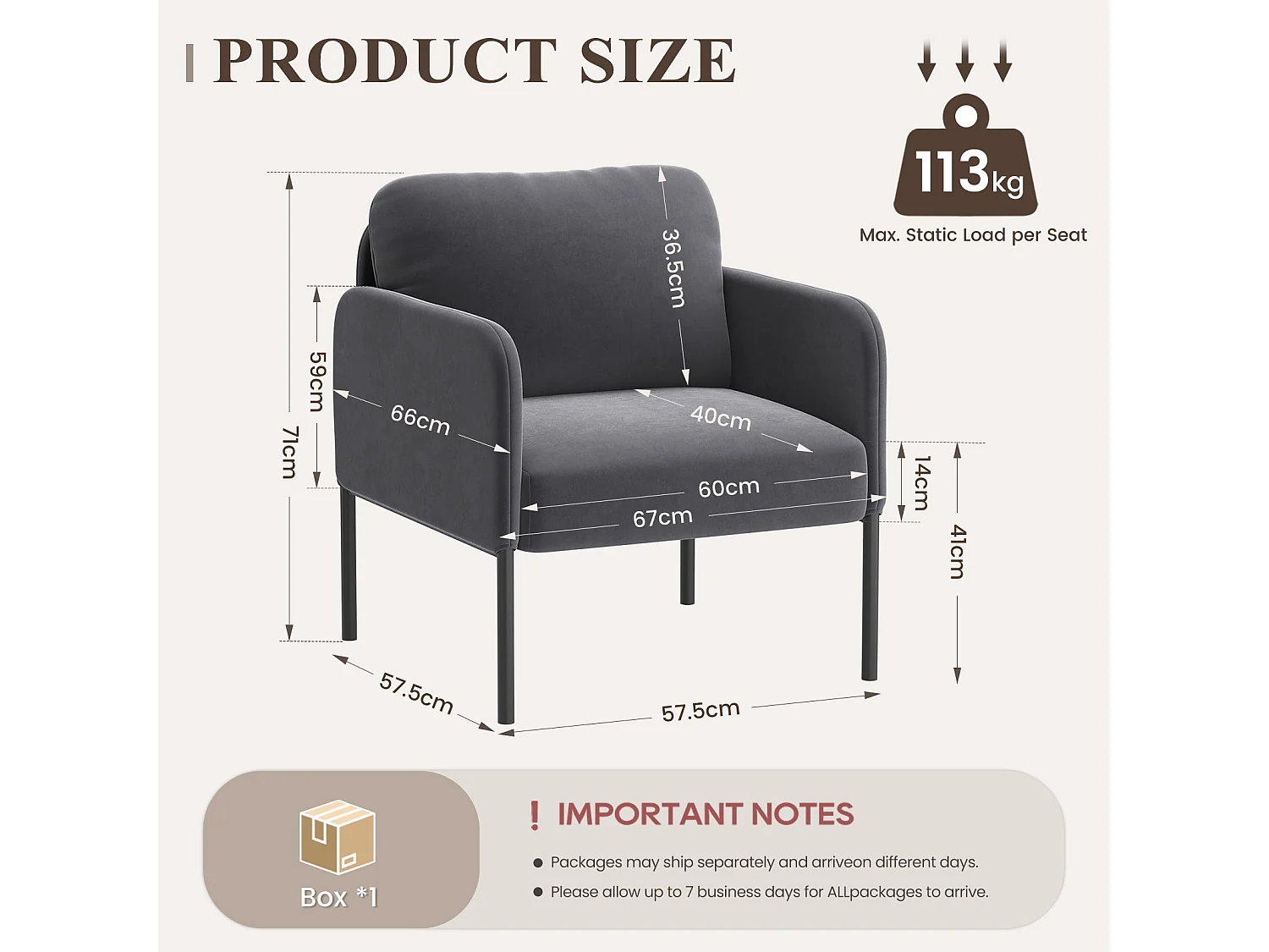 Un fauteuil au confort naturel, pensé pour le quotidien - Fauteuil avec dossier enveloppant et pieds en métal fin, Gris