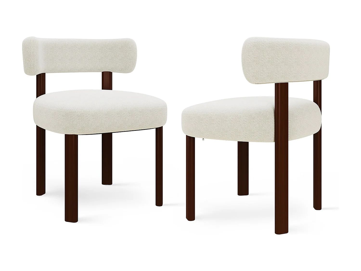 Lot 2 Chaises de salle à manger en bois massif – design épuré et chaleureux - Beige