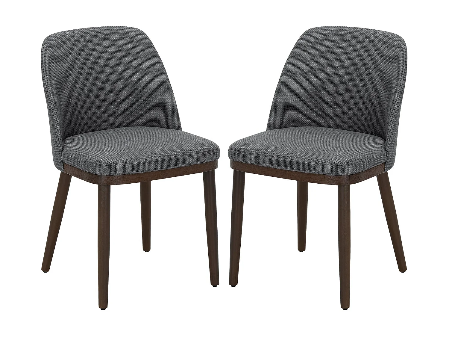 Lot de 2 Chaises de Salle à Manger – Chaises Design Confortables en Tissu avec Pieds en Bois Massif, Idéales pour Salon, Cuisine ou Salle à Manger - Gris