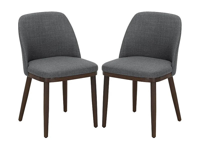 Lot de 2 Chaises de Salle à Manger – Chaises Design Confortables en Tissu avec Pieds en Bois Massif, Idéales pour Salon, Cuisine ou Salle à Manger - Gris