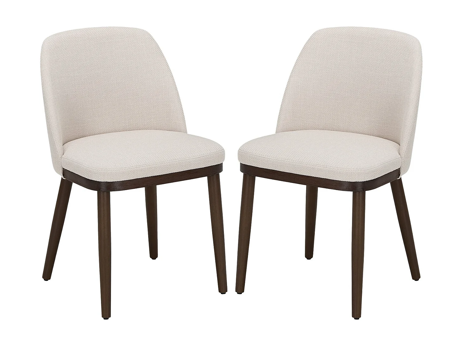 Lot de 2 Chaises de Salle à Manger – Chaises Design Confortables en Tissu avec Pieds en Bois Massif, Idéales pour Salon, Cuisine ou Salle à Manger - Beige