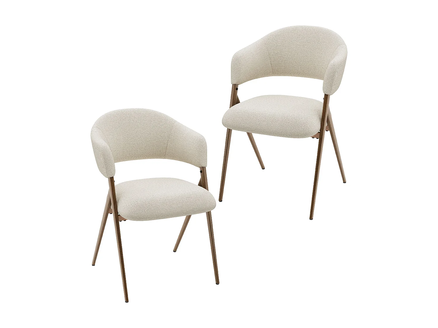 2er-Set Esszimmerstühle – Ergonomisches und komfortables Design, Vintage-Stil, Stoff Beige