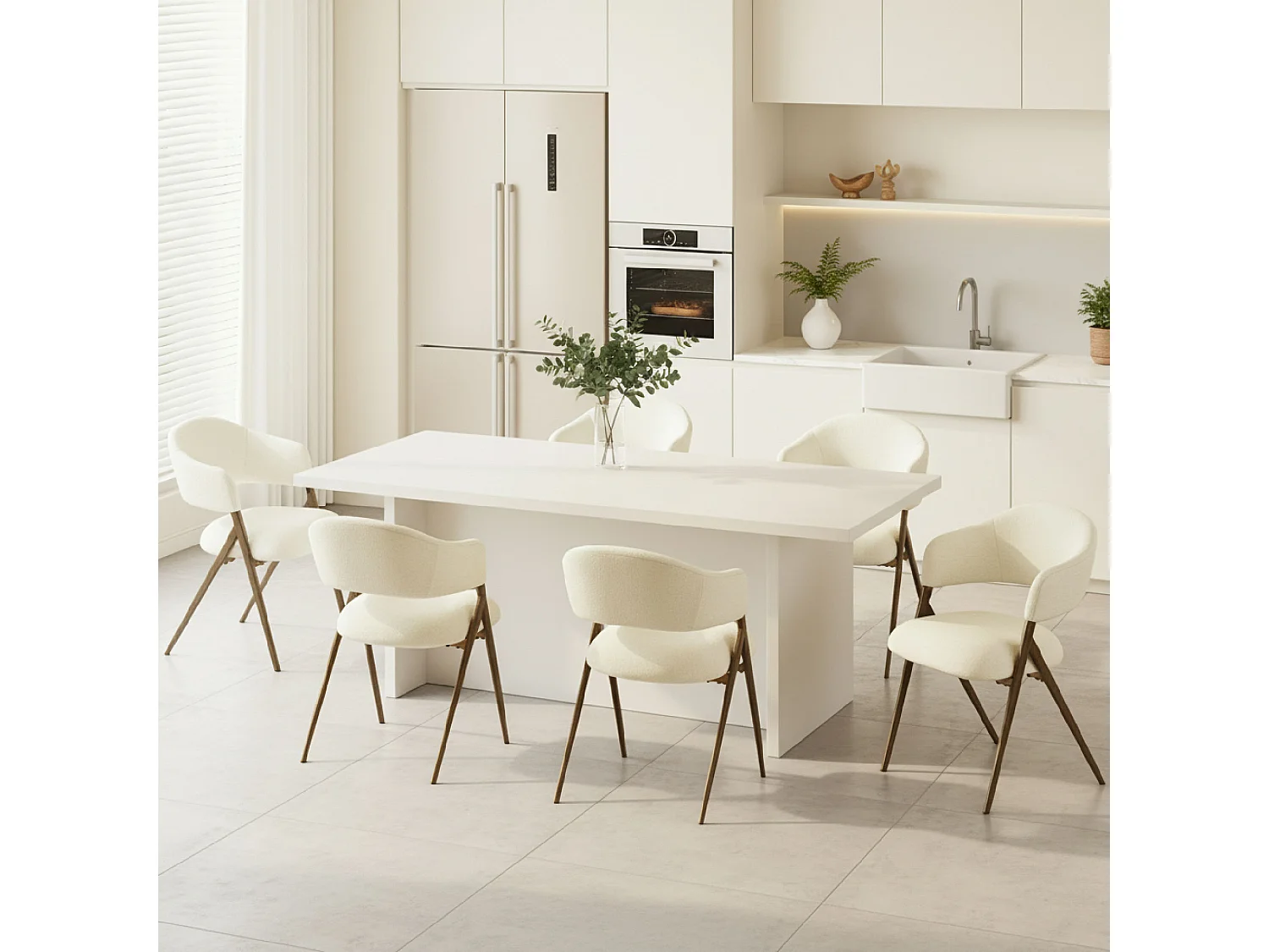 2er-Set Esszimmerstühle – Ergonomisches und komfortables Design, Vintage-Stil, Stoff Beige
