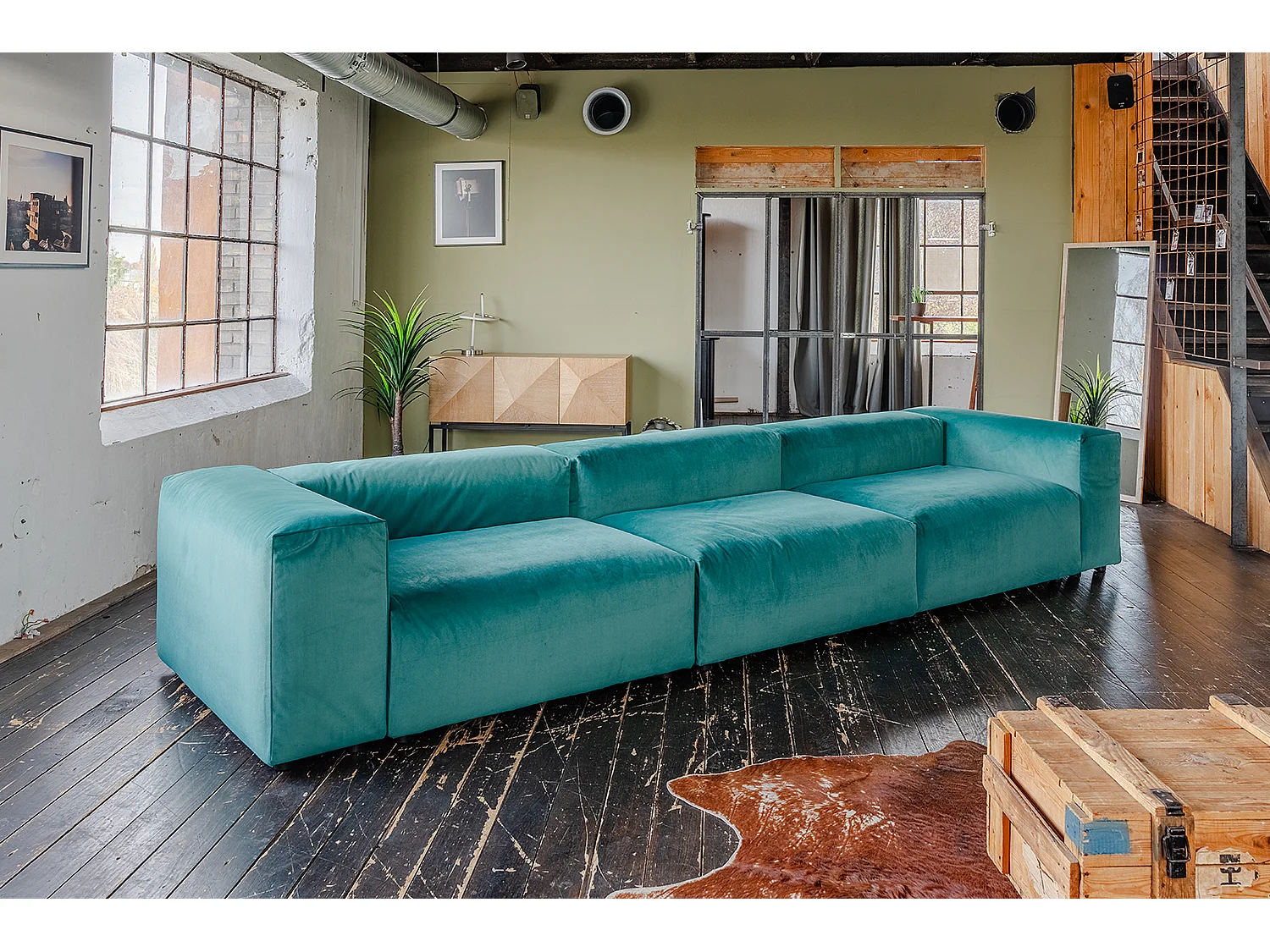 Divano modulare - verde velluto - MIA