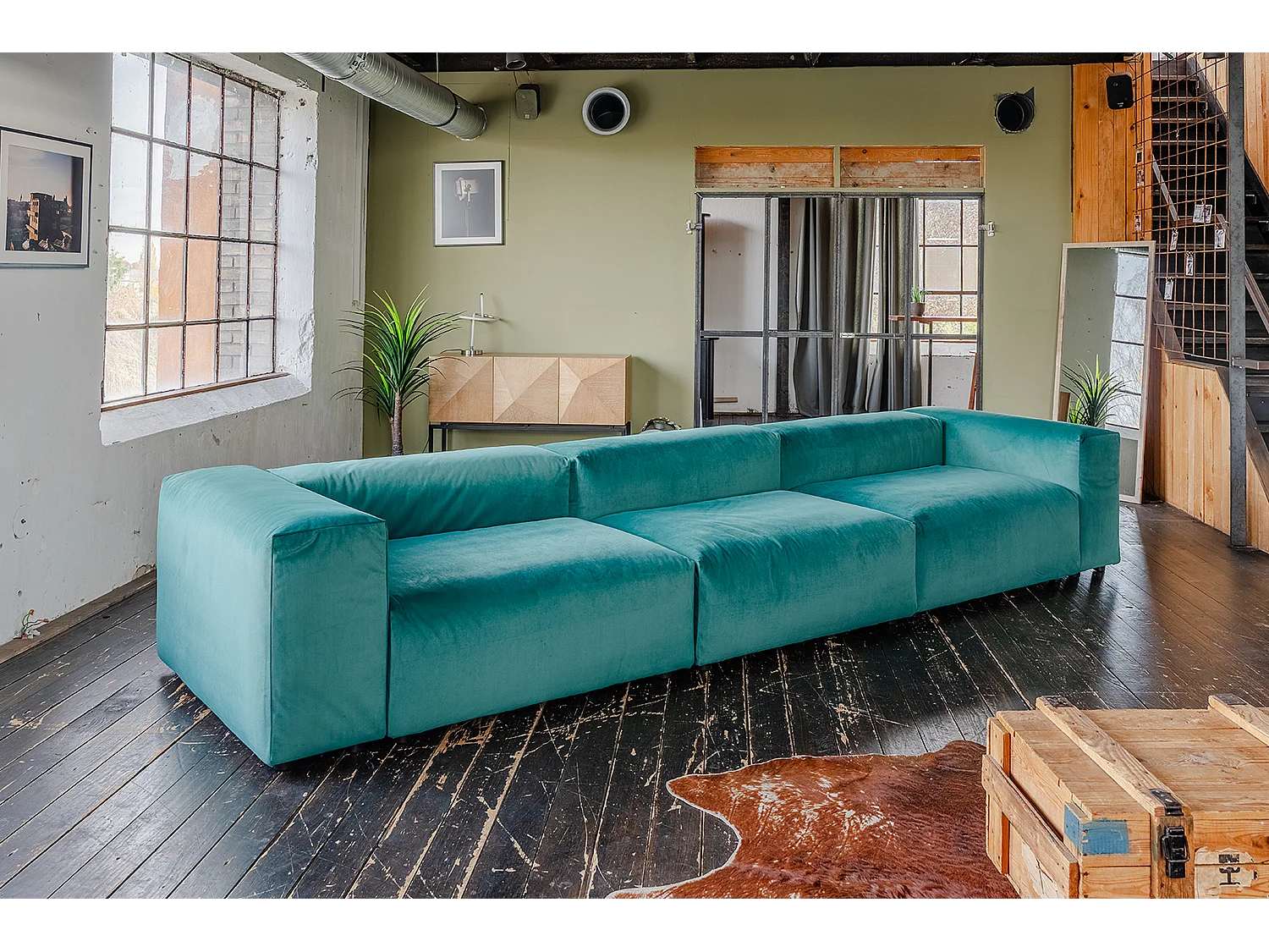 Divano modulare - verde velluto - MIA