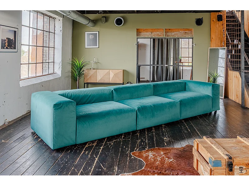 Divano modulare - verde velluto - MIA