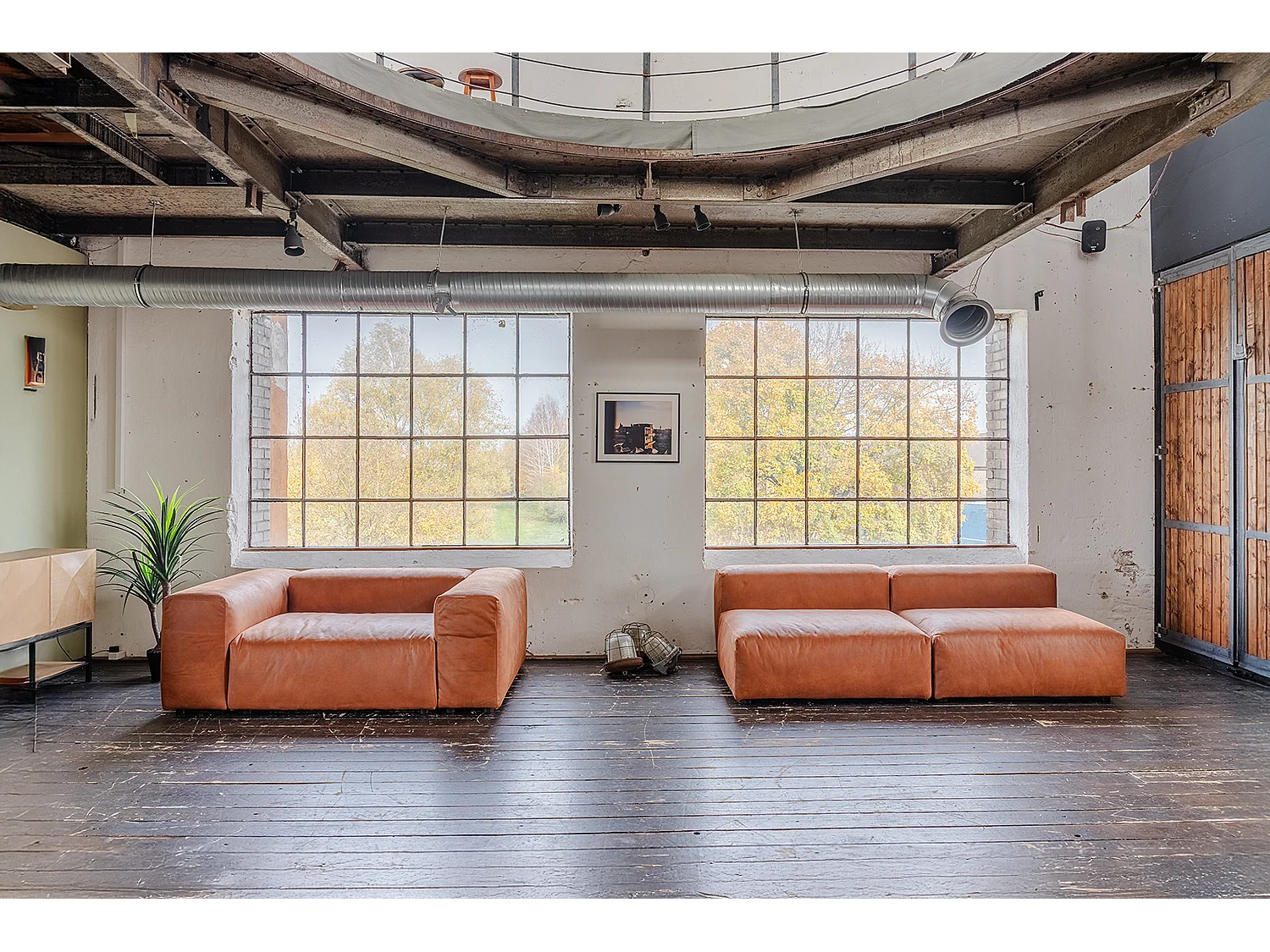 Canapé modulaire - marron Tissu en fibres de cuir - MIA