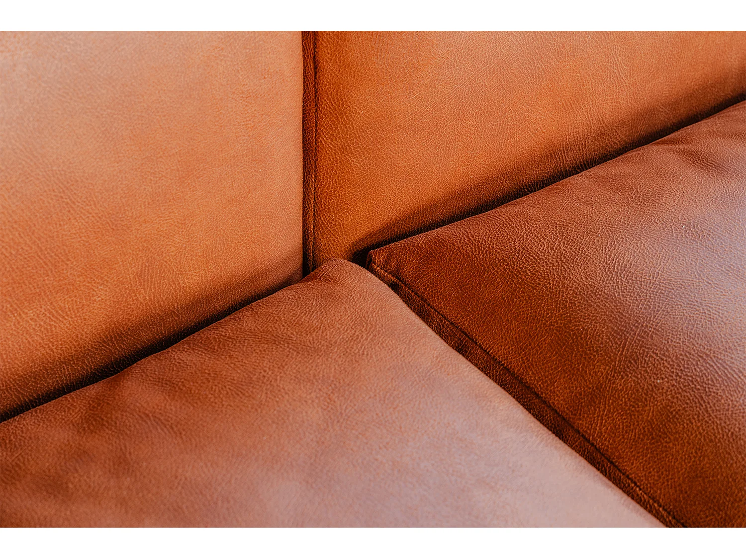 Canapé modulaire - marron Tissu en fibres de cuir - MIA