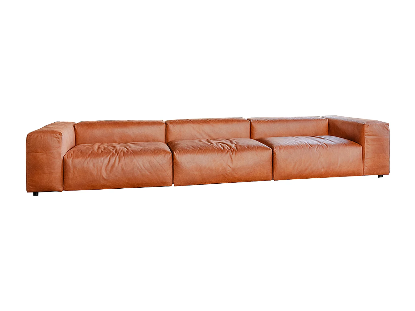 Modulares Sofa - Braun Lederfaserstoff - MIA