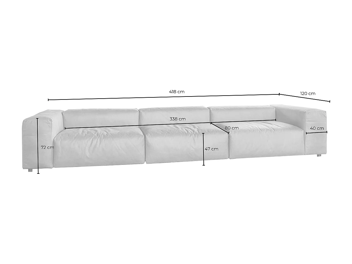 Modulares Sofa - Braun Lederfaserstoff - MIA