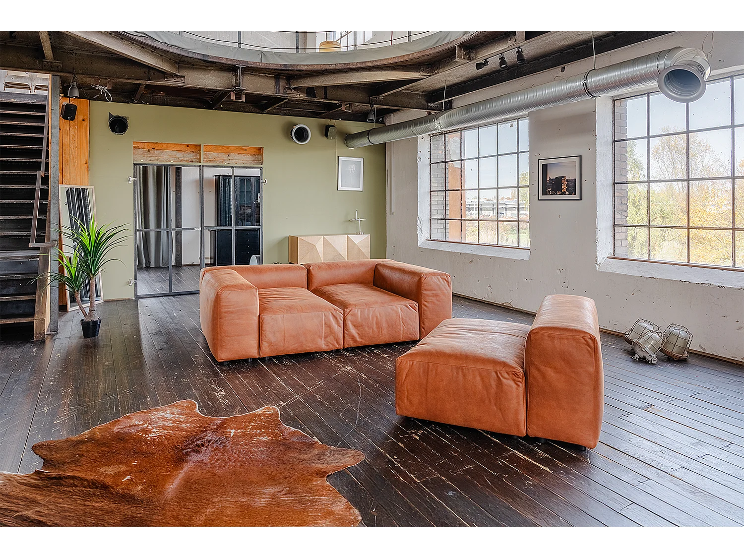 Modulares Sofa - Braun Lederfaserstoff - MIA