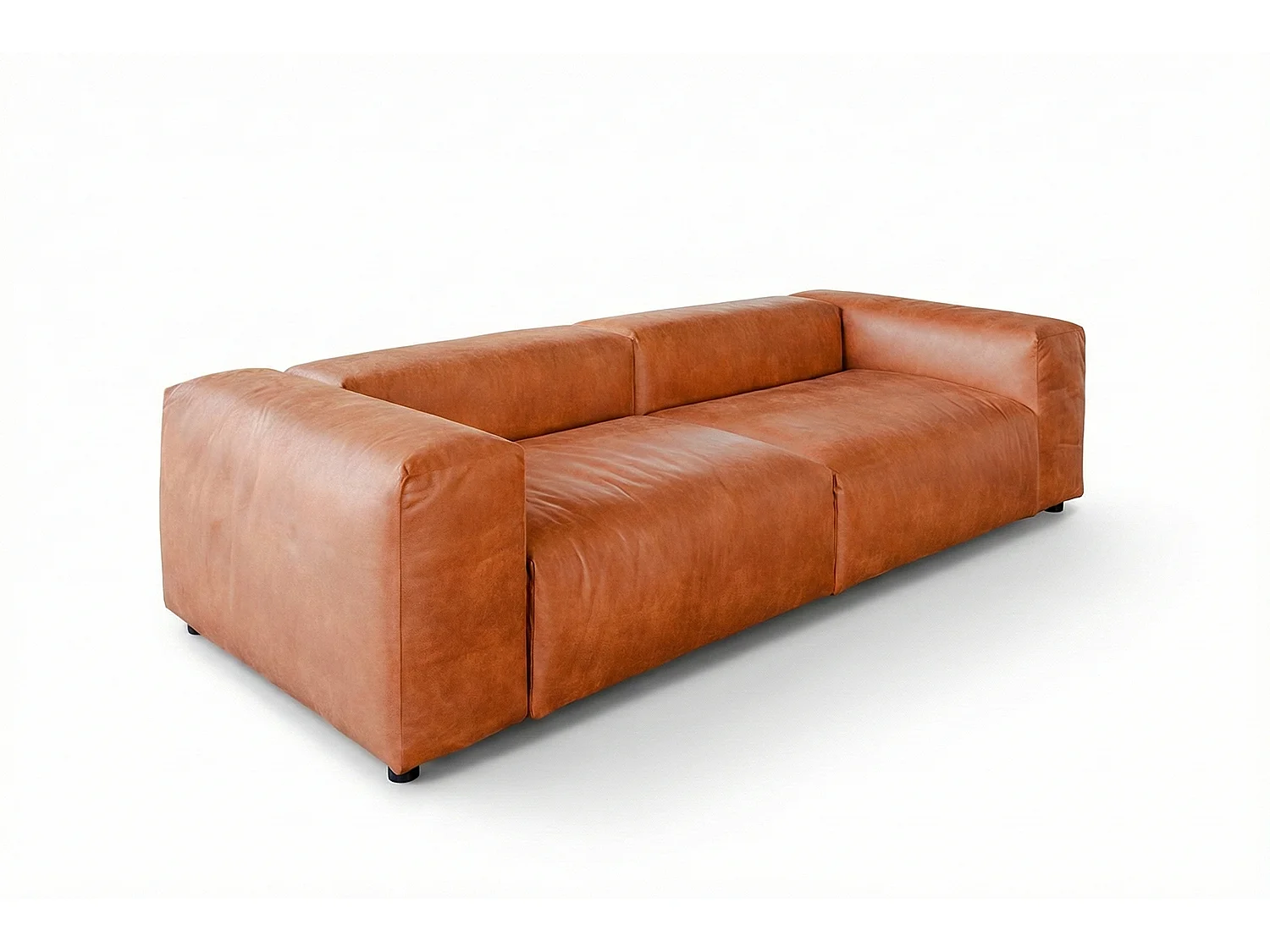 Canapé modulaire - marron Tissu en fibres de cuir - MIA