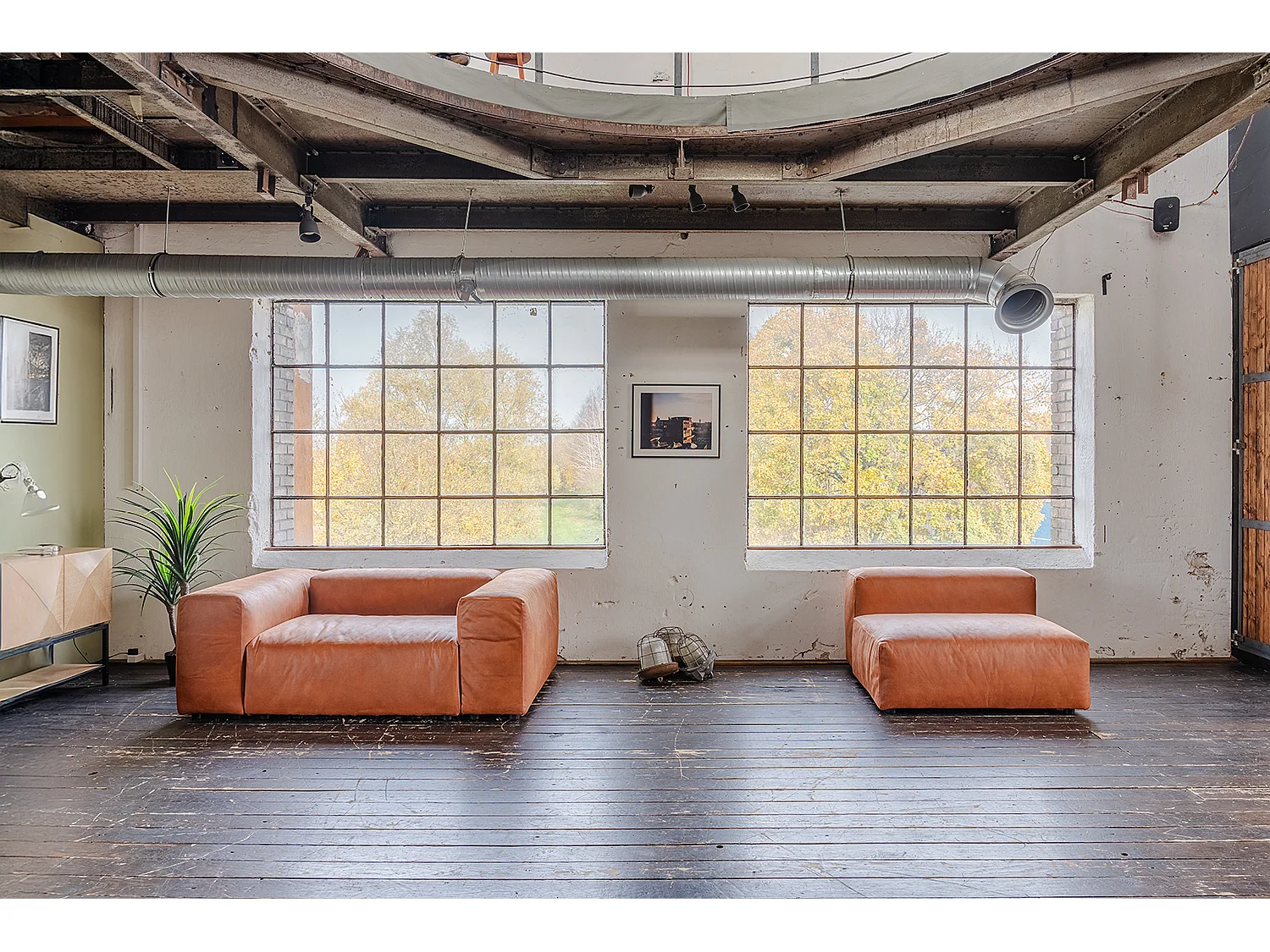 Canapé modulaire - marron Tissu en fibres de cuir - MIA