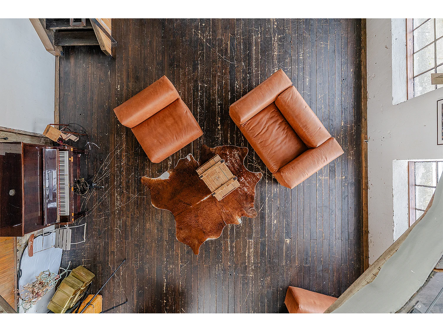 Canapé modulaire - marron Tissu en fibres de cuir - MIA