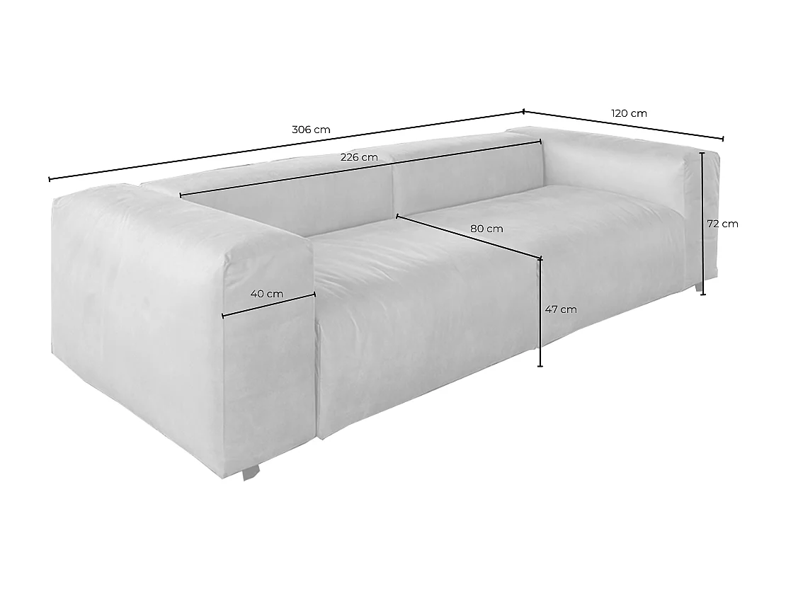 Canapé modulaire - marron Tissu en fibres de cuir - MIA