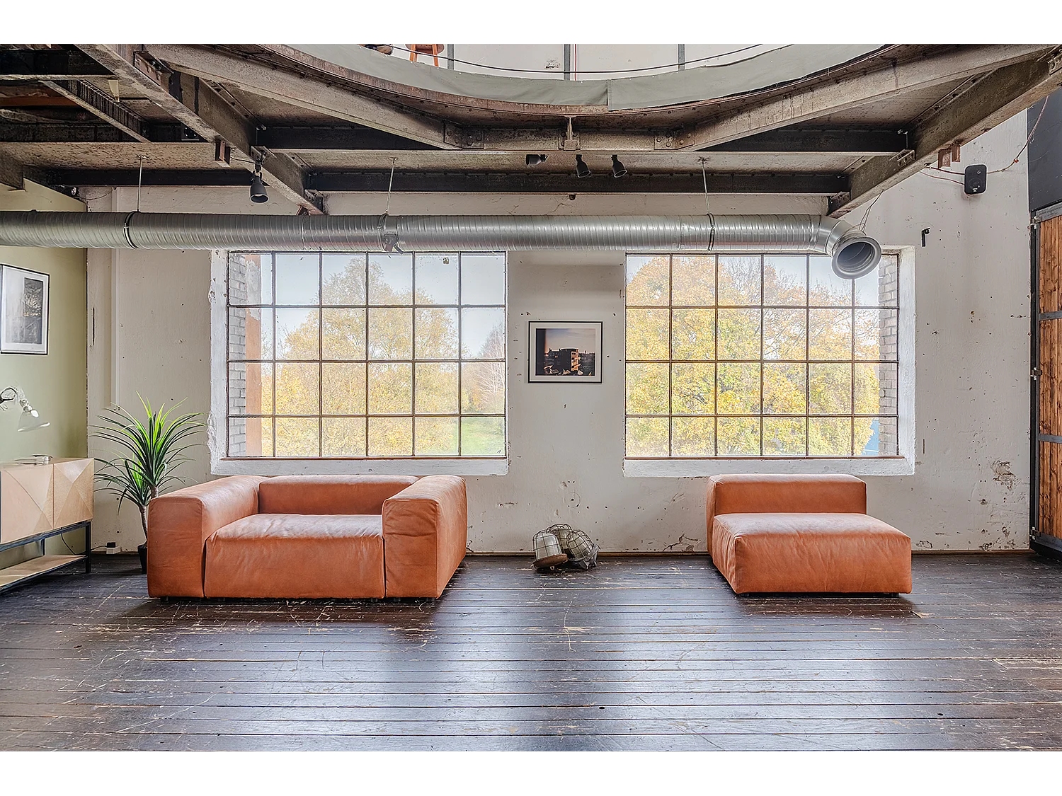 Canapé modulaire - marron Tissu en fibres de cuir - MIA