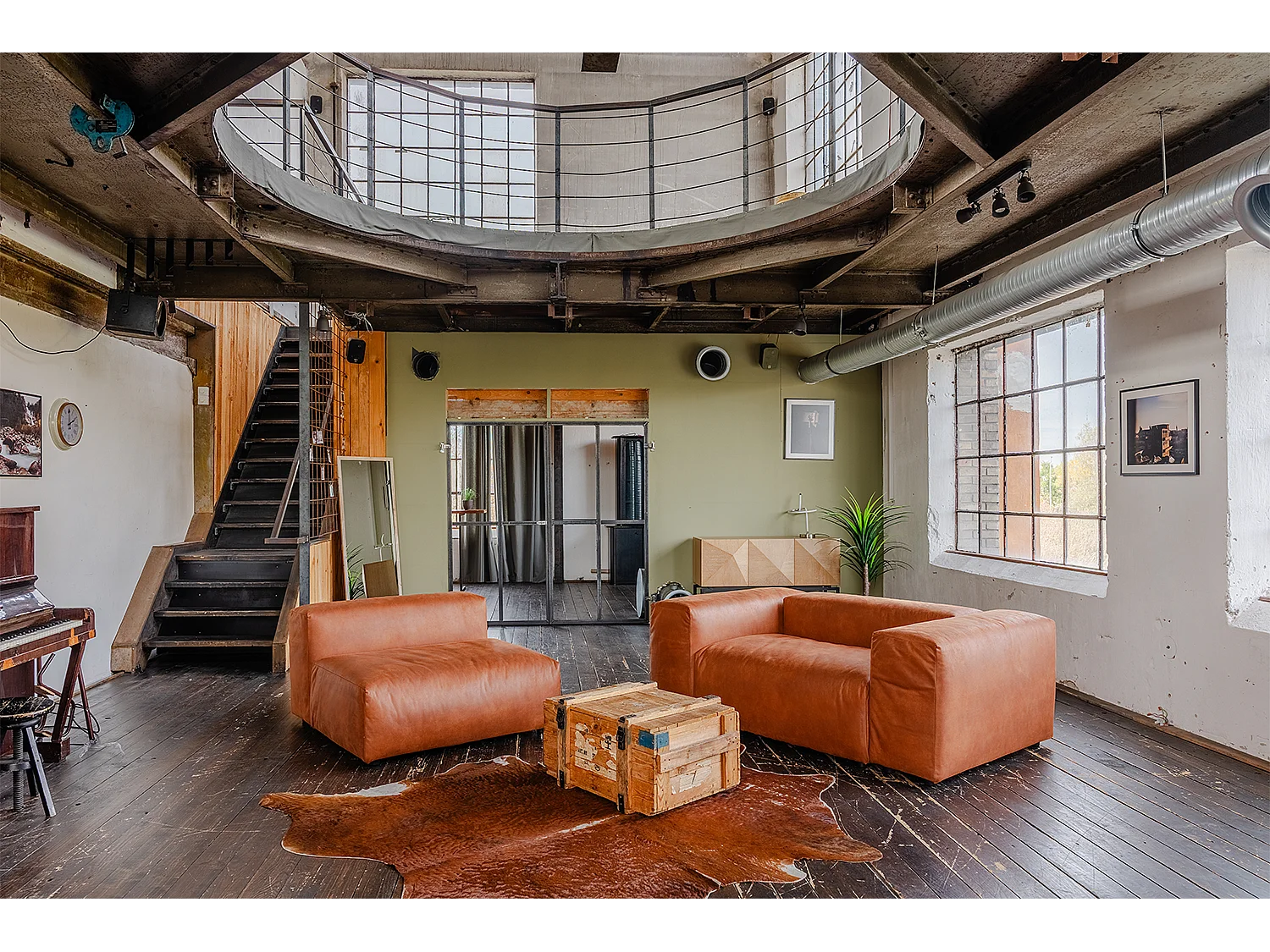 Canapé modulaire - marron Tissu en fibres de cuir - MIA