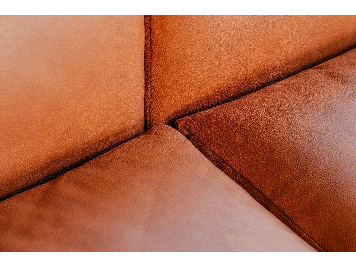 Canapé modulaire - marron Tissu en fibres de cuir - MIA