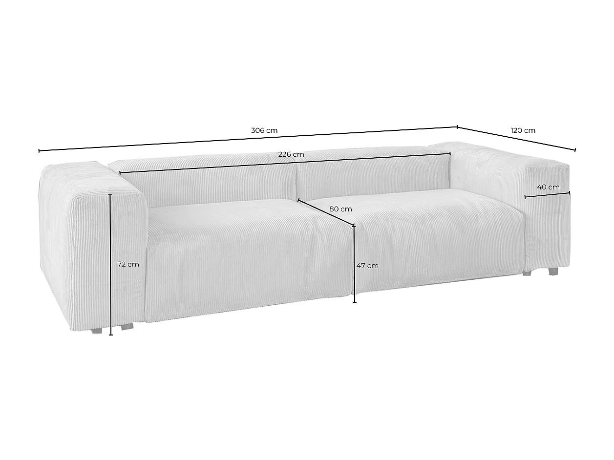 Divano modulare - talpa Velluto a coste - MIA