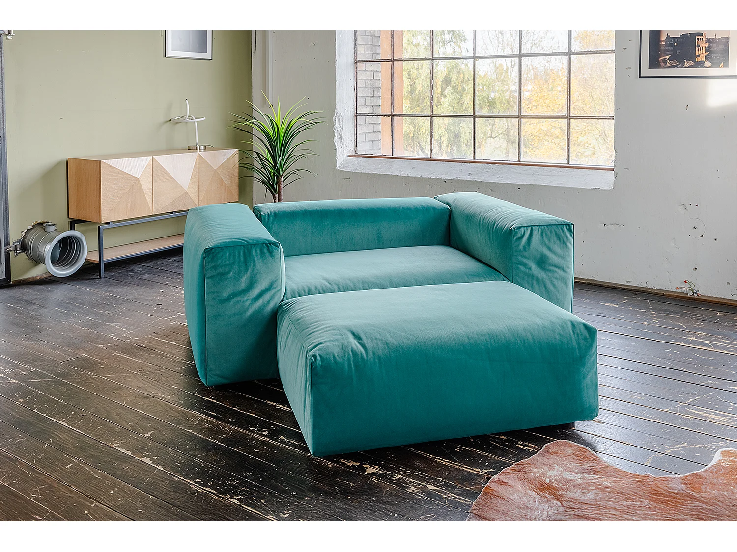 Divano modulare - verde velluto - MIA