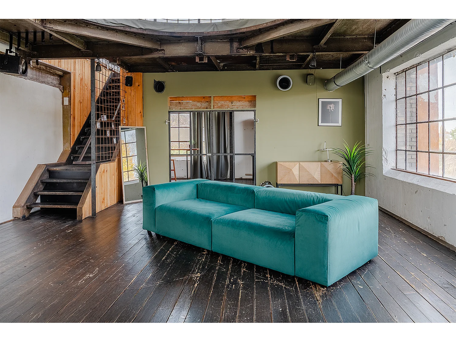 Divano modulare - verde velluto - MIA