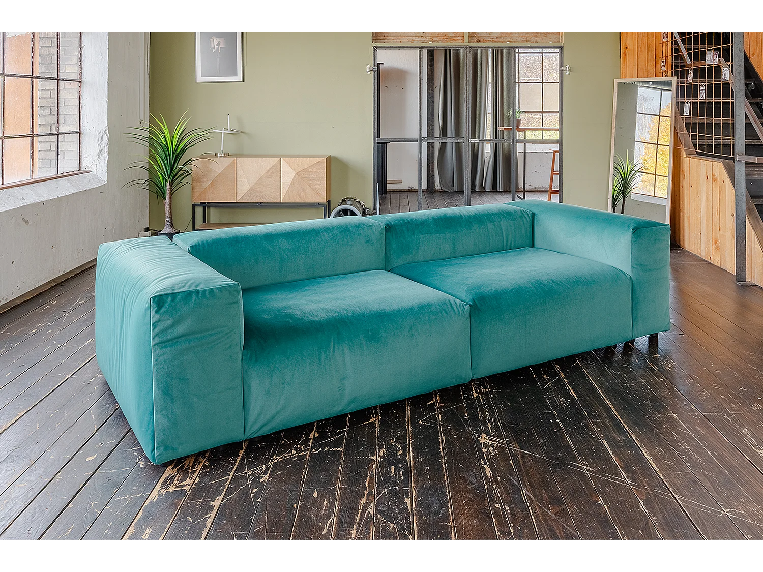 Divano modulare - verde velluto - MIA